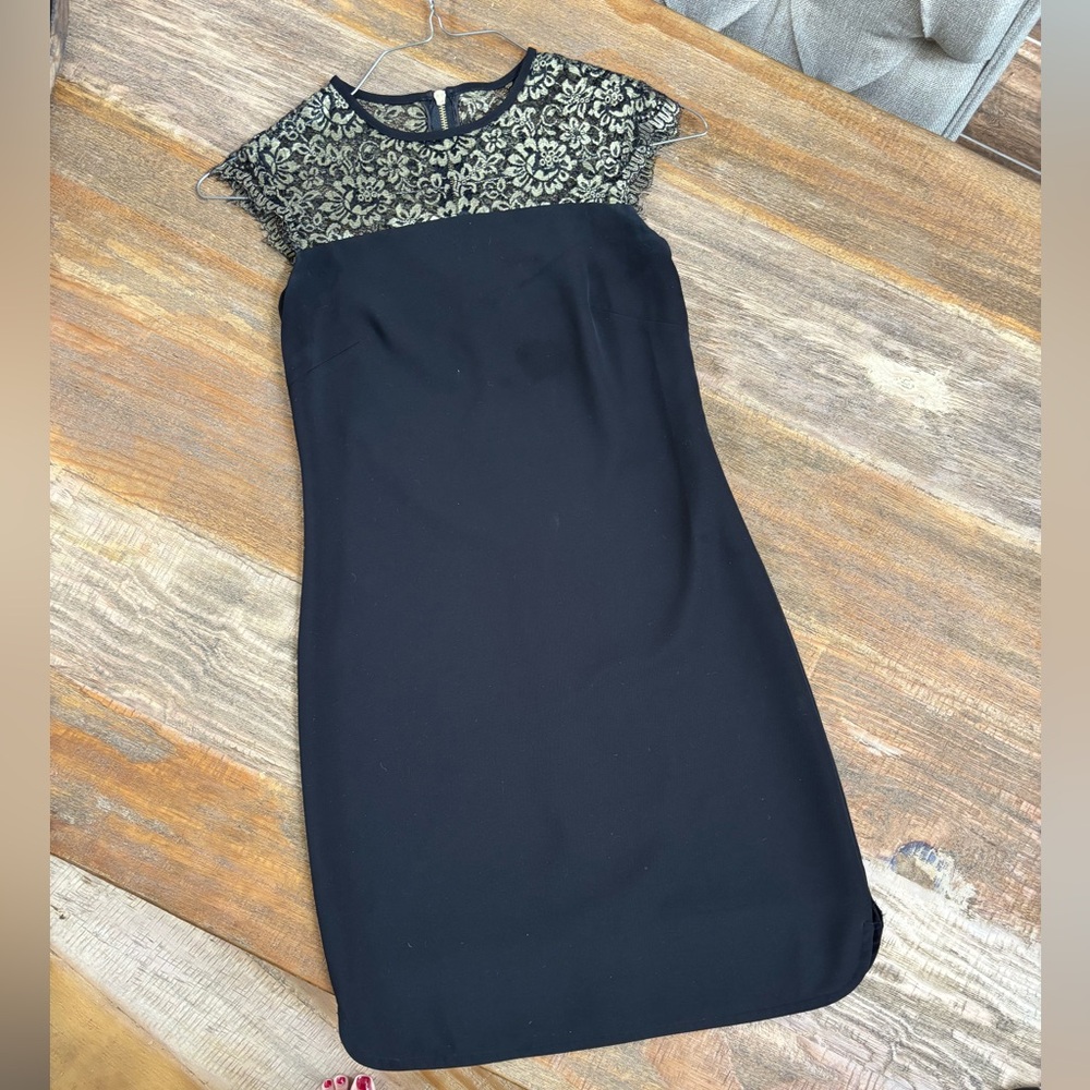Ted Baker Black Sheath dress with lace Size 1 (US Size 4)